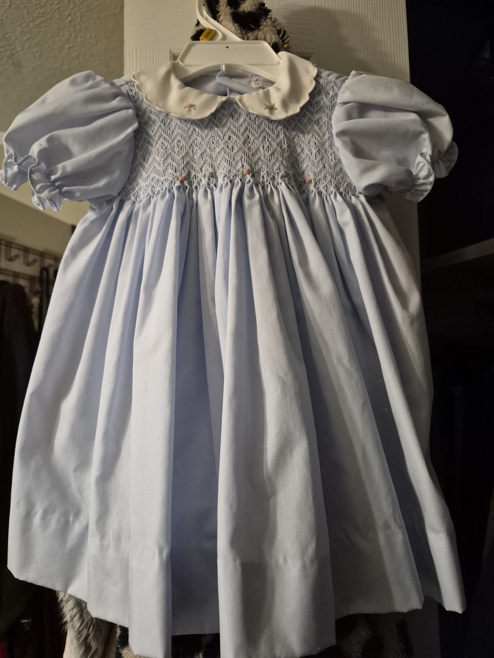 Petit Ami Light Blue Smocked Baby Dress - 6 Months